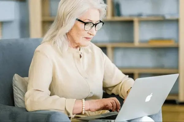 A person using a laptop