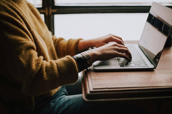 A person at their laptop